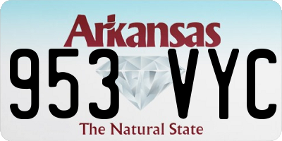 AR license plate 953VYC