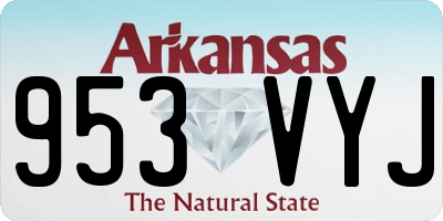 AR license plate 953VYJ