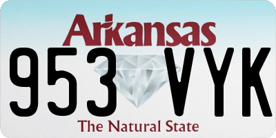 AR license plate 953VYK