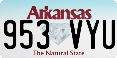 AR license plate 953VYU