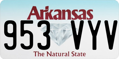 AR license plate 953VYV