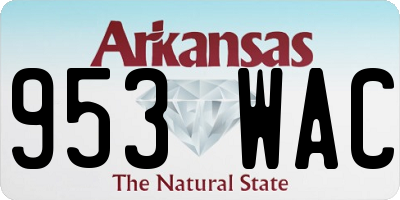 AR license plate 953WAC