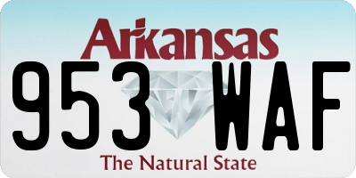 AR license plate 953WAF