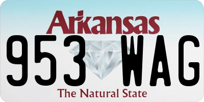 AR license plate 953WAG