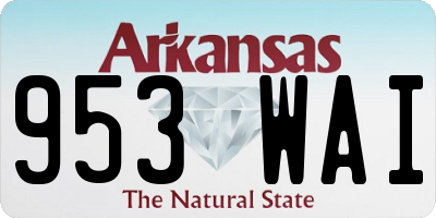 AR license plate 953WAI