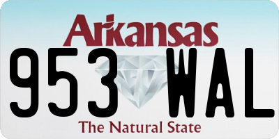 AR license plate 953WAL