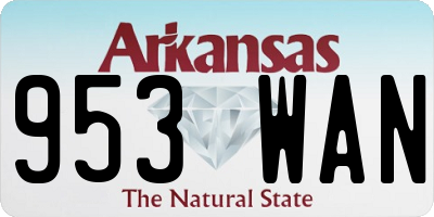 AR license plate 953WAN