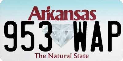 AR license plate 953WAP