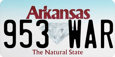 AR license plate 953WAR