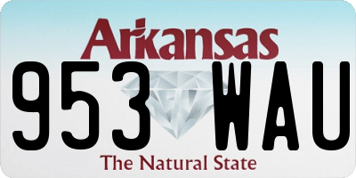 AR license plate 953WAU