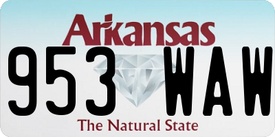 AR license plate 953WAW