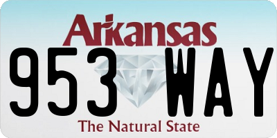 AR license plate 953WAY
