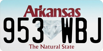 AR license plate 953WBJ