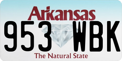 AR license plate 953WBK