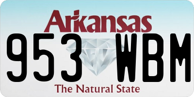 AR license plate 953WBM