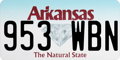 AR license plate 953WBN