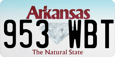 AR license plate 953WBT