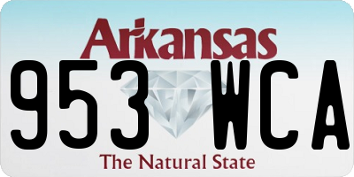 AR license plate 953WCA