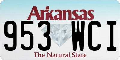 AR license plate 953WCI