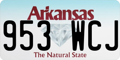 AR license plate 953WCJ