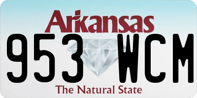 AR license plate 953WCM