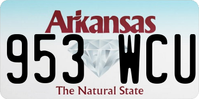 AR license plate 953WCU