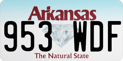 AR license plate 953WDF