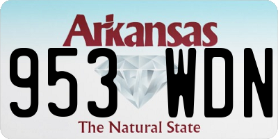 AR license plate 953WDN