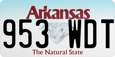 AR license plate 953WDT
