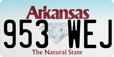 AR license plate 953WEJ
