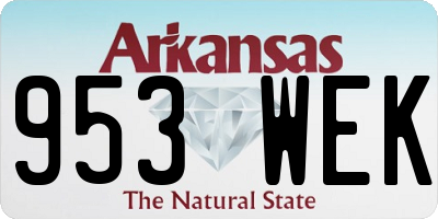 AR license plate 953WEK