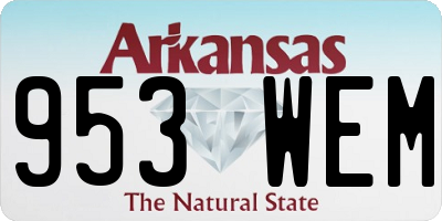 AR license plate 953WEM