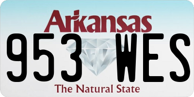 AR license plate 953WES