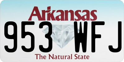 AR license plate 953WFJ