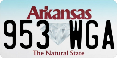 AR license plate 953WGA