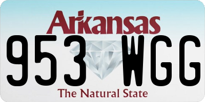 AR license plate 953WGG
