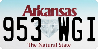 AR license plate 953WGI