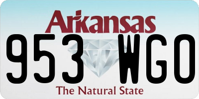 AR license plate 953WGO