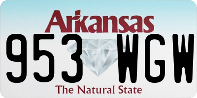 AR license plate 953WGW