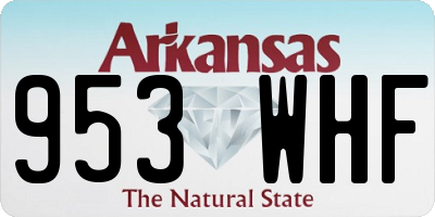 AR license plate 953WHF