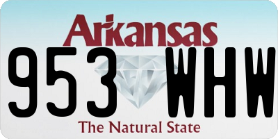 AR license plate 953WHW