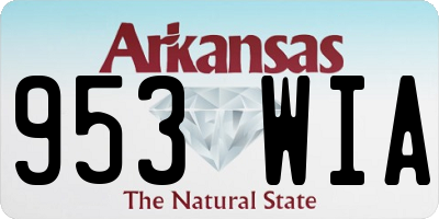 AR license plate 953WIA