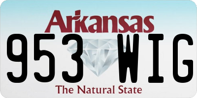 AR license plate 953WIG