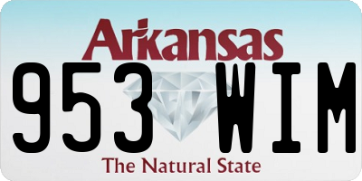 AR license plate 953WIM