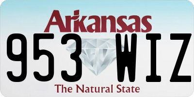 AR license plate 953WIZ