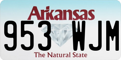 AR license plate 953WJM