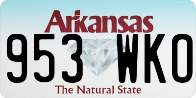 AR license plate 953WKO