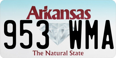 AR license plate 953WMA