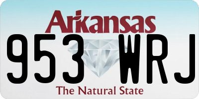 AR license plate 953WRJ
