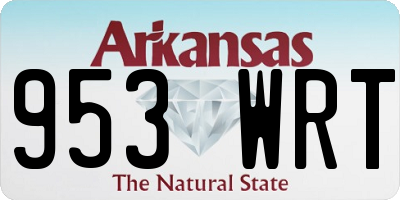 AR license plate 953WRT
